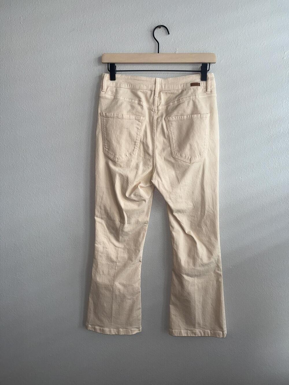 Massimo Dutti Cream Straight Women's EU 38 US 6 High Rise Cotton Trousers - Picture 4 of 6